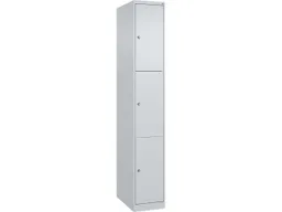 C+P C+P Schließfachschrank Classic PLUS, 3 Fächer, 1850x300x500mm, Lichtgrau/Lichtgrau – Produktbild 1 von 1