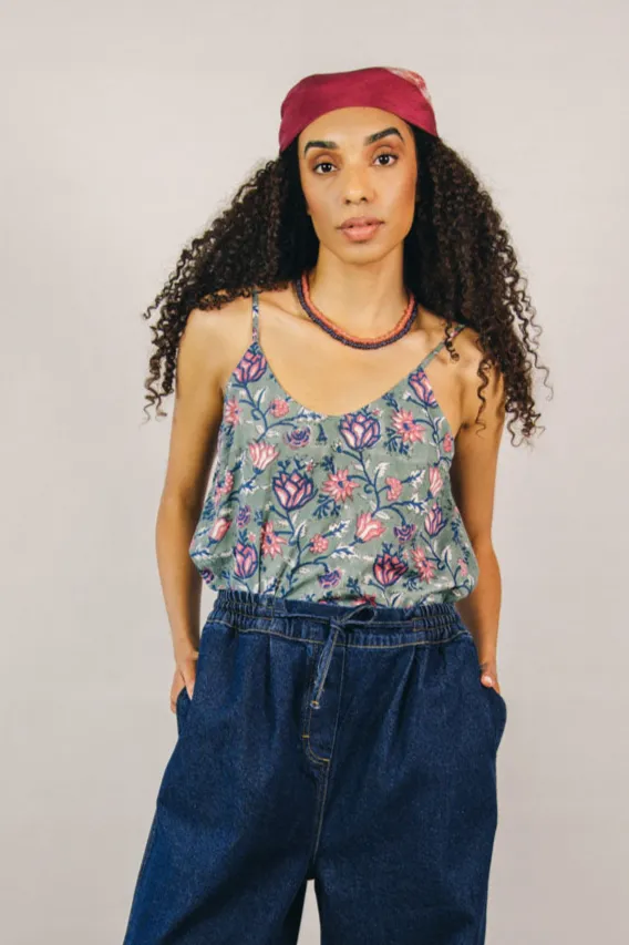 el.résidu el.résidu Damen vegan Top Priyanka Teal Grün, Rosa, – Produktbild 2 von 2