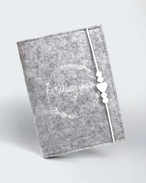 MYLILY MYLILY Muterpasshülle aus Filz, Grau, – Produktbild 1 von 4