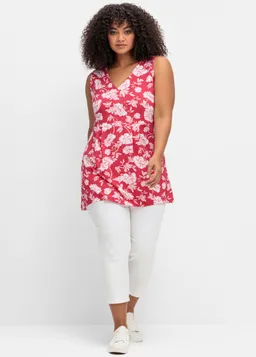 sheego by Joe Browns Longtop rot-gemustert – Produktbild 1 von 1