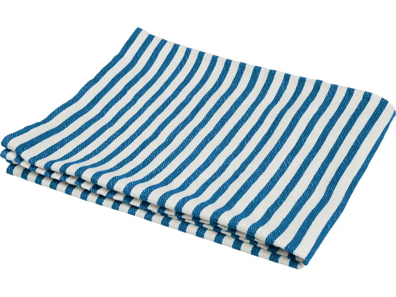 Memo memo Geschirrtuch aus Bio-Baumwolle, Fairtrade, 50 x 70 cm, blau gestreift – Produktbild 1 von 1