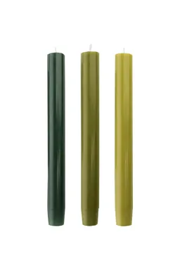 Tranquillo Handgearbeitete Stabkerzen GLUMI forest 3er-Set, 20 cm - grün – Produktbild 1 von 1