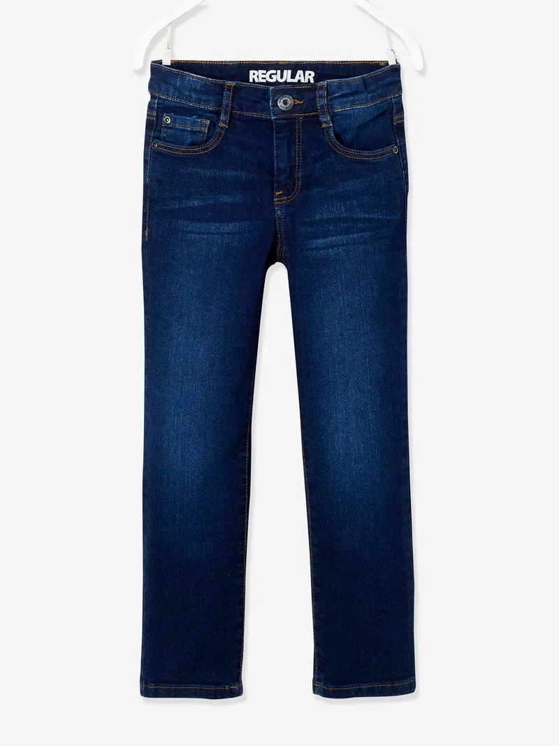 Vertbaudet Jungen Straight-Fit-Jeans Hüftweite COMFORT Bundweite verstellbar, Dark blue, – Produktbild 1 von 3