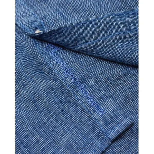 KnowledgeCotton Apparel KnowledgeCotton Apparel Hemd - ELDER LS small striped linen shirt, Blau (surf the web), – Produktbild 4 von 4