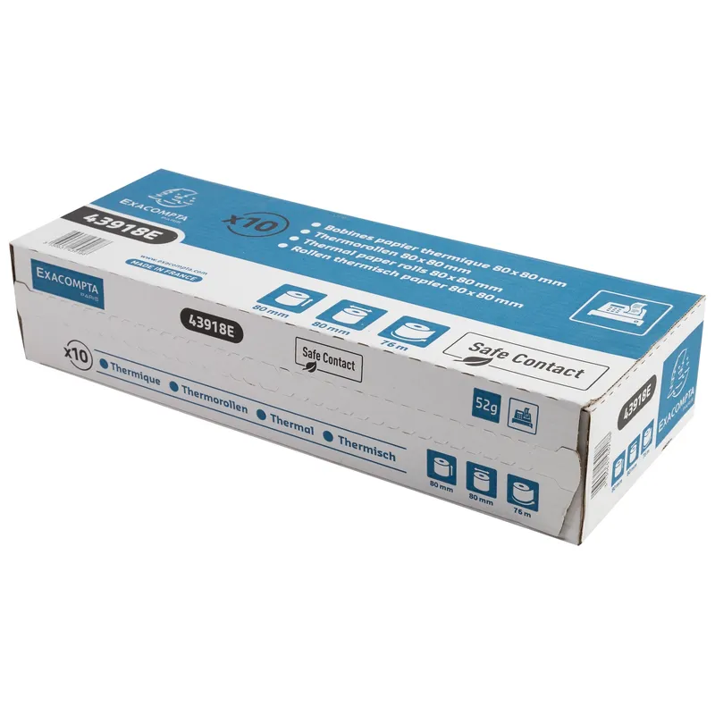 Exacompta Exacompta Thermokassenrolle Safe Contact 80 mm x 76 m (B x L) 10 St./Pack. – Produktbild 1 von 2