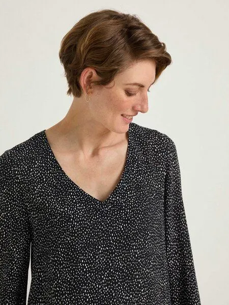 LANIUS LANIUS Kleid aus Lenzing Ecovero, Print dots black, – Produktbild 3 von 4