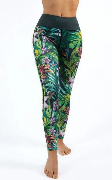 Yoga Hero Yoga Hero Yoga High Waist Leggings Damen Yogahose, Jungle (grün), – Produktbild 3 von 4