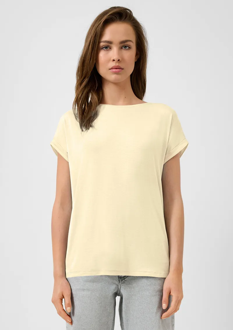 QS QS T-Shirt aus Lyocellmix, Gelb, – Produktbild 2 von 3
