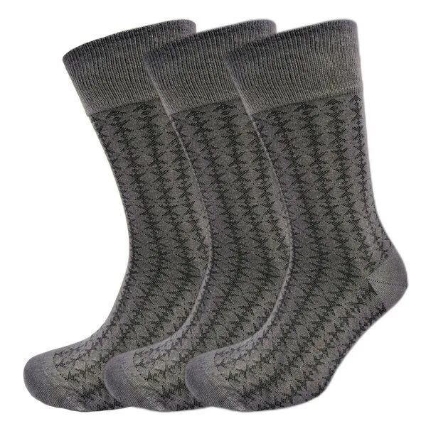 BLS Organic BLS Organic 3er Pack GOTS zertifiziert 98 % Bio-Baumwolle Dreieck-Design Herrensocken, Dunkel grau, – Produktbild 1 von 1