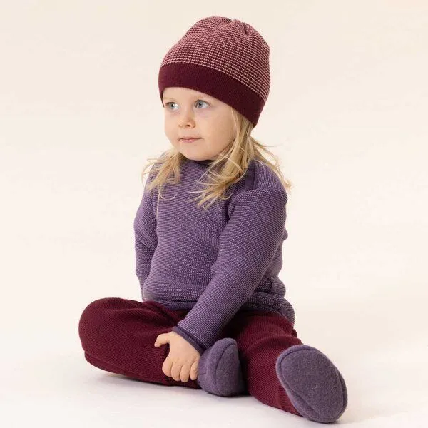 Disana Disana Baby Melange-Pullover mit Knopfverschluss kbT Merino, Rose, – Produktbild 5 von 7