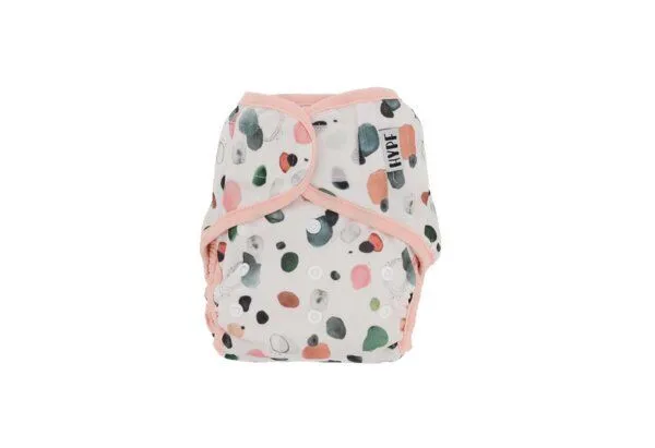 Hypf Hypf Stoffwindel Überhose (Klett) One Size 4-16kg, Colour shapes (rosa), – Produktbild 2 von 4