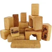 bikeho Holzbausteine natur, Erlenholz 14-teilig, Natur, – Produktbild 1 von 1