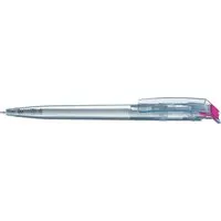 uma uma Kugelschreiber 'recycled PET-Pen' transparent mit buntem Clip, pink – Produktbild 1 von 1