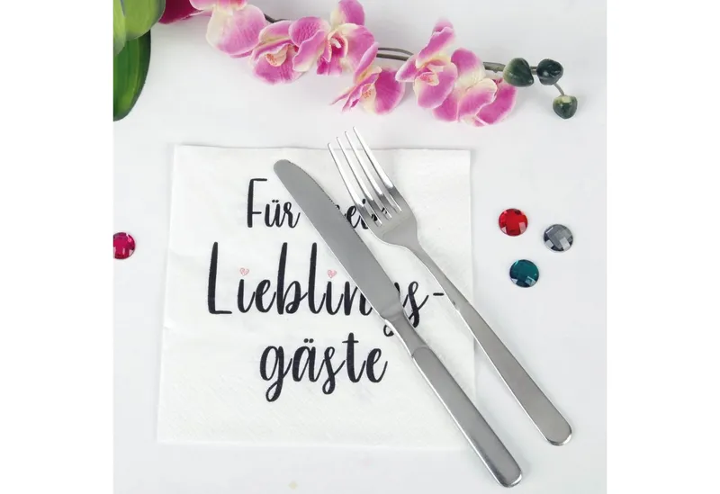 Bestlivings Papierserviette 33x33cm 20er Pack, (3-lagig, 1/4 Falz), Hochwertige Papierservietten Papier-Tuch, Party, Geburtstag, Feiern, Weiß, – Produktbild 5 von 5