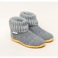 Gottstein Gottstein Kinder Hüttenschuh Alpine Boot RU - Aus reiner Bio-Schafwolle für Jungen & Mädchen mit Gummisohle - Hausschuh Made in Tirol, Grau, – Produktbild 1 von 2