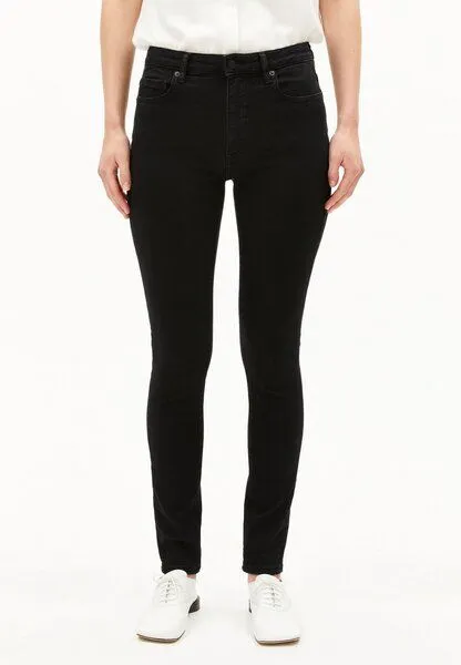ARMEDANGELS ARMEDANGELS TILLAA Damen Skinny Jeans Mid Waist Bio-Baumwoll Mix X-Stretch, Rinse black, – Produktbild 1 von 4