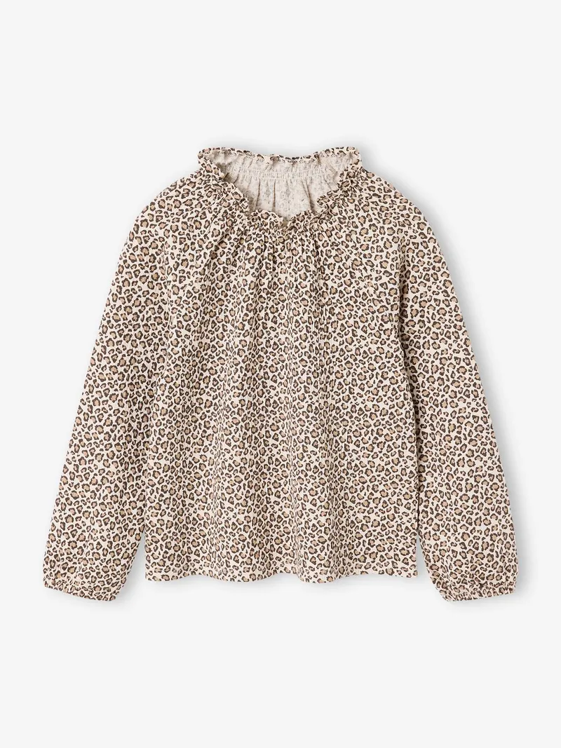 Vertbaudet Mädchen Langarm-Blusenshirt mit Rüschenkragen vanille, Vanille, – Produktbild 3 von 4