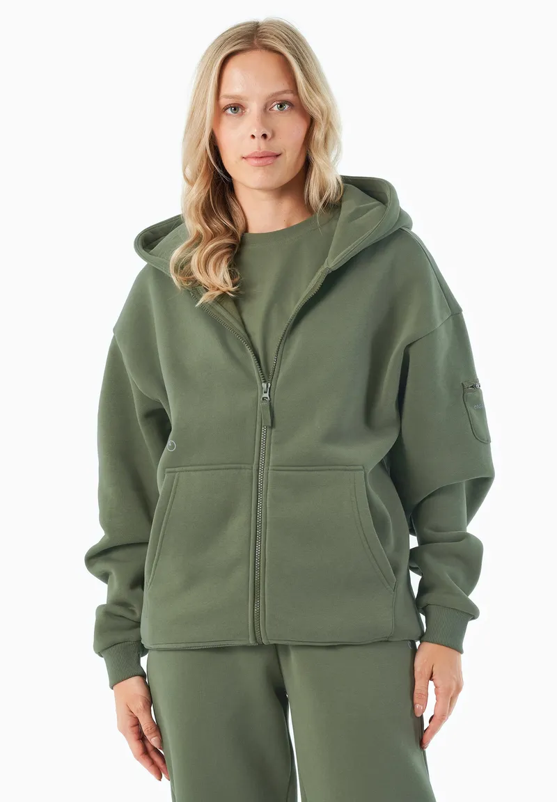 ORGANICATION ORGANICATION Herren vegan Hoodie Full Zip Jenna Olive, Olivgrün, – Produktbild 1 von 1