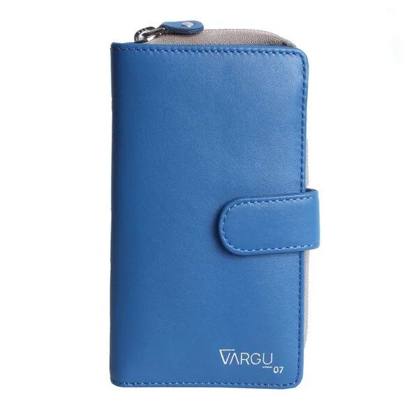 Vargu Vargu Echtleder Geldbörse SABA 1-A, Blue - cranberry, – Produktbild 2 von 4
