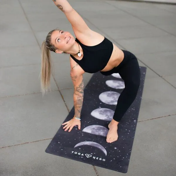 Yoga Hero Yoga Hero Yogamatte Classic 3,5mm mit Tragegurt, Mond (schwarz), – Produktbild 4 von 4