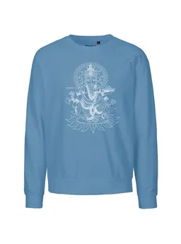 Peaces.bio - handbedruckte Biomode Peaces.bio - handbedruckte Biomode Bio Herren-Sweatshirt Ganesha – Produktbild 1 von 1