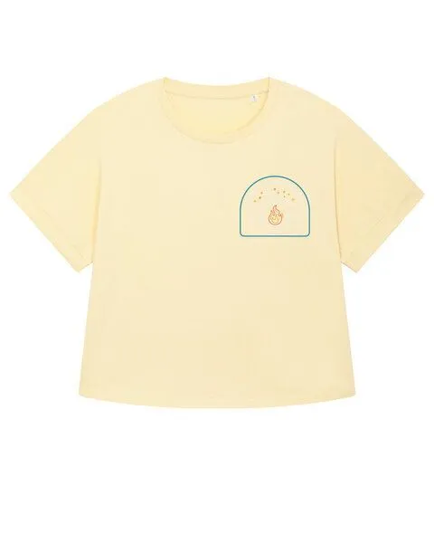 watapparel watapparel Oversize T-Shirt Frauen Explore the unseen, Butter, – Produktbild 1 von 4