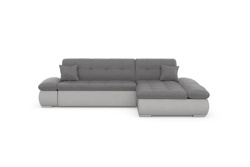 DOMO collection Ecksofa MORIC 300x172 cm, XXL-Sofa mit viel Platz, L-Form, auch in Cord, wahlweise mit Bettfunktion und Armteilverstellung, Grau, – Produktbild 2 von 4
