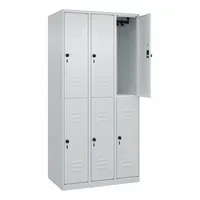 C+P C+P Doppelstock-Spind Classic PLUS, 6 Fächer, 1850x900x500mm, Lichtgrau – Produktbild 3 von 3