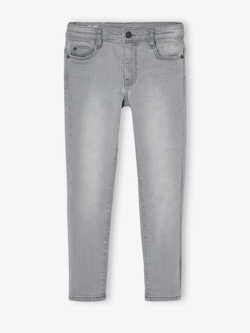 Vertbaudet Vertbaudet Jungen Slim-Fit-Jeans Hüftweite REGULAR Bundweite verstellbar er denim, Grauer denim, – Produktbild 1 von 2