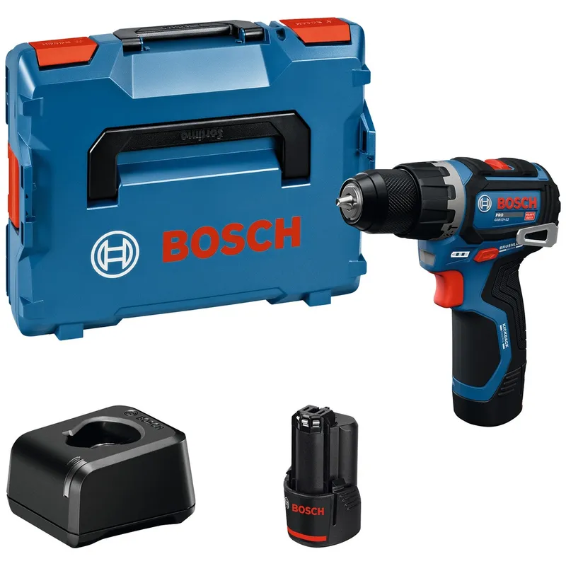 Bosch Professional Bosch Professional Bosch Akku-Schlagbohrschrauber GSB12V-32, incl. 2x Akku GBA 2 Ah, Ladegerät, L-BOXX – Produktbild 1 von 1