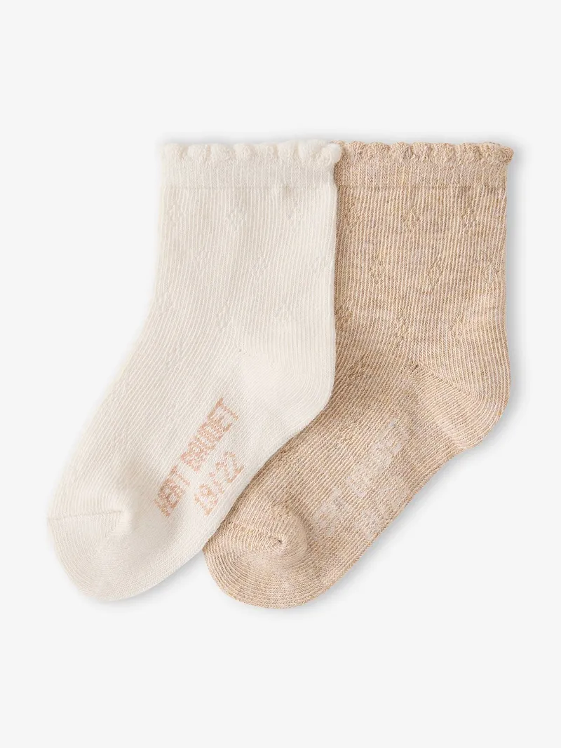 Vertbaudet 2er-Pack Baby Socken, Wollweiß, – Produktbild 1 von 2