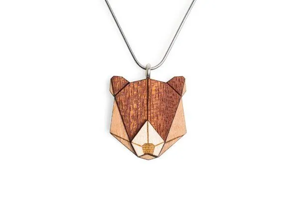 BeWooden BeWooden Halskette Bear | Kette mit Anhänger aus Holz, Bear, – Produktbild 2 von 4