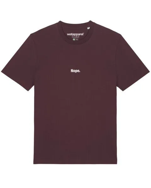 watapparel watapparel T-Shirt Unisex Nope, Red brown, – Produktbild 1 von 3