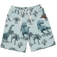 Walkiddy Kinder Shorts GOTS zertifiziert Bio-Baumwolle, Grün, Dinosaurier-Muster, Walkiddy – Produktbild 1 von 1