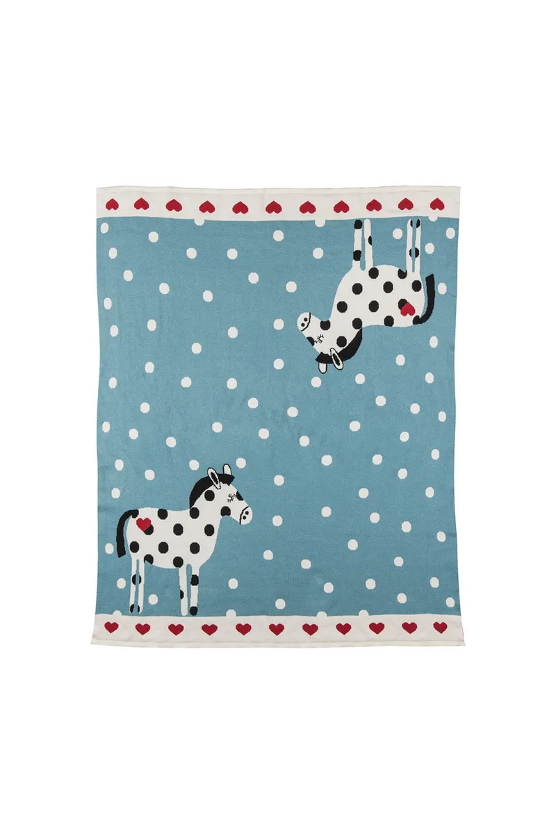 Tranquillo Babydecke HORSE - blau – Produktbild 1 von 2