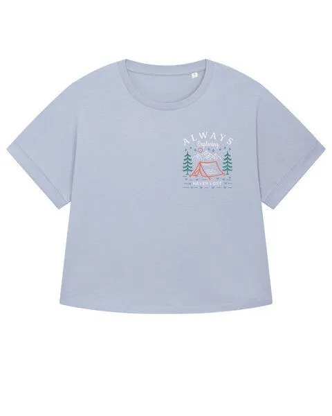 watapparel watapparel Oversize T-Shirt Frauen Always exploring never lost, Serene blue, – Produktbild 1 von 2
