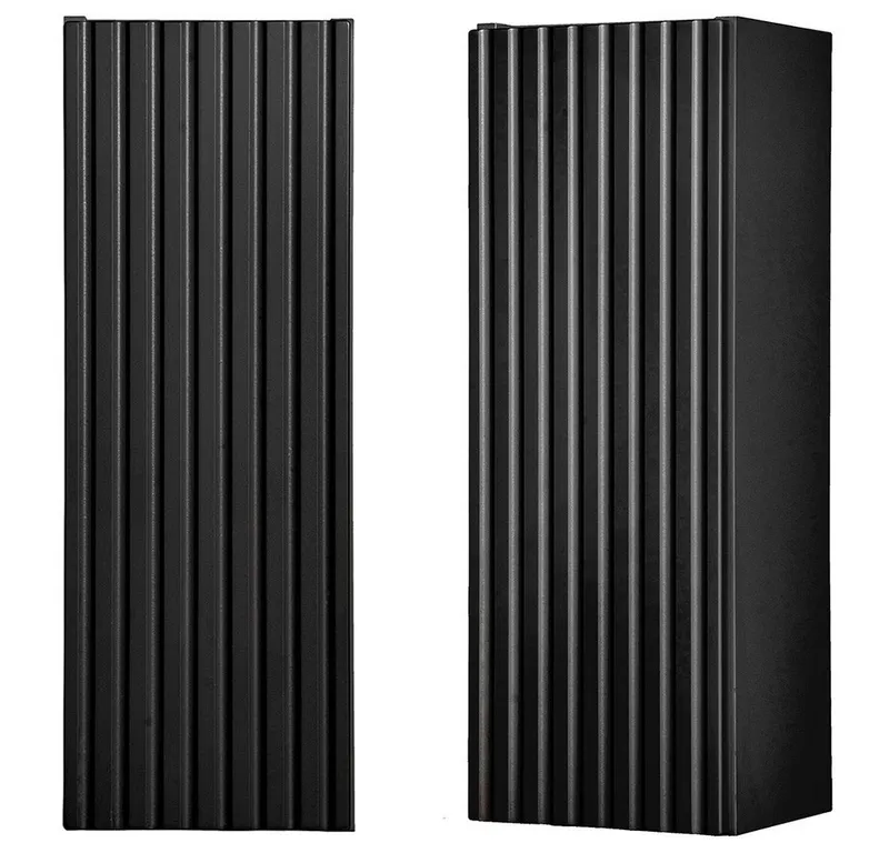 Lomadox Hängeschrank NEWPORT-56-BLACK 20cm Badschrank 1-trg schwarz gerillte Front grifflos, Schwarz, – Produktbild 2 von 5