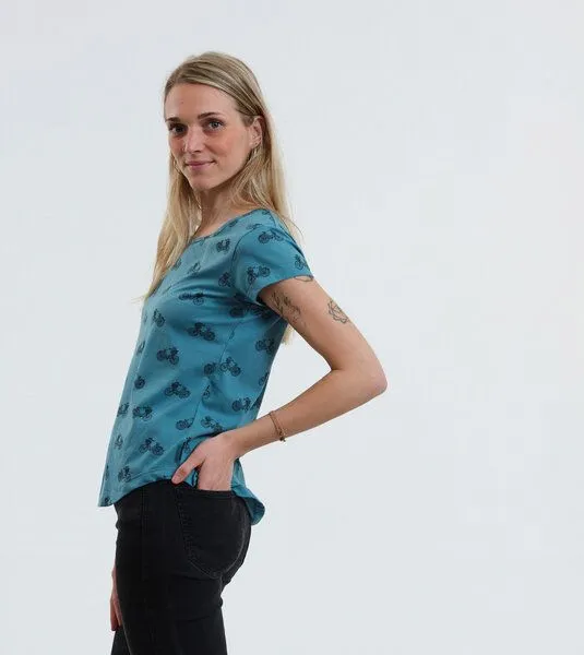 Gary Mash GARY MASH Shirt Asheville Fahrräder aus Bio-Baumwolle, Türkisblau (blau), – Produktbild 3 von 4