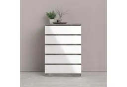Home affaire Kommode Naia - 5 Schubladen & grifflose Front, Made in Denmark (Breite 77 cm / Höhe 111 cm, in mehreren Farben), Modern, skandinavisches Design, in mehrere Farben, Hoch – Produktbild 1 von 1
