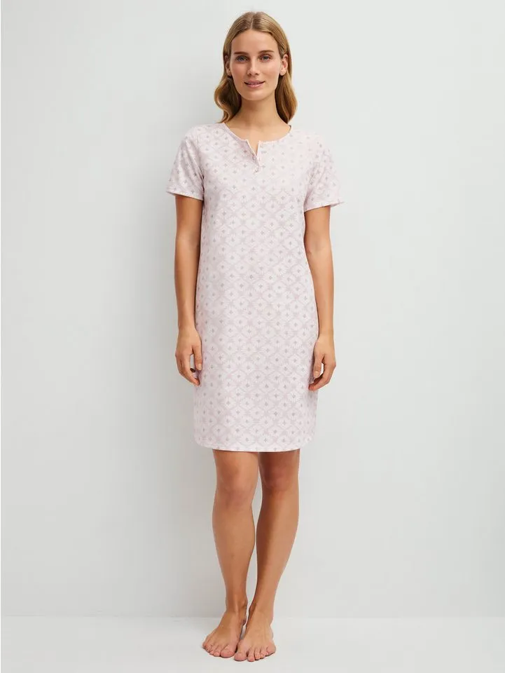 CALIDA CALIDA Nachthemd Cotton Special Damen (1-tlg) 95cm Länge, weich, mit Knopfleiste, Rosa, – Produktbild 3 von 4