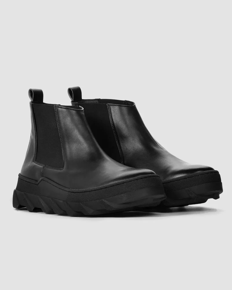 BOHEMA BOHEMA Damen vegan Chelsea Boots Tiger Schwarz, Schwarz, – Produktbild 2 von 2