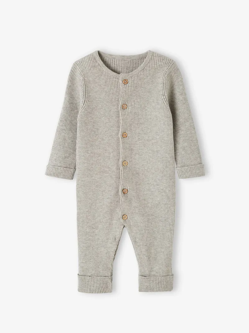 Vertbaudet Baby Overall, Grau meliert, – Produktbild 1 von 3