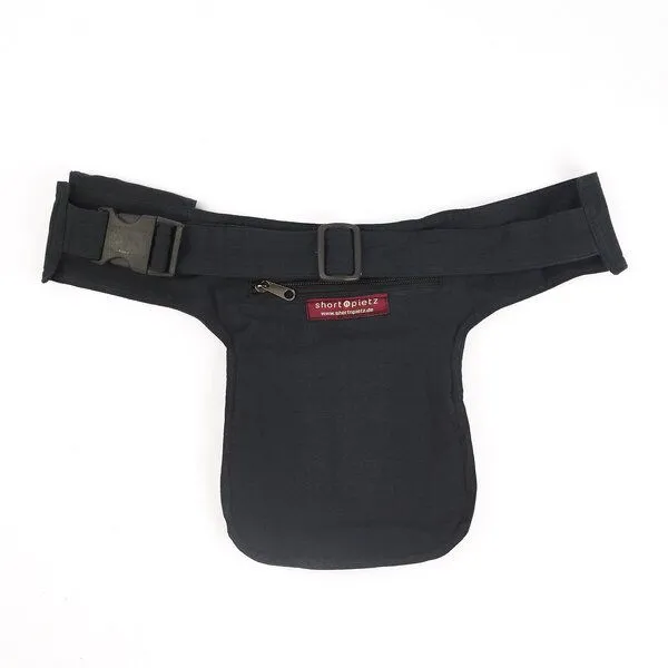 short'n'pietz short'n'pietz handgenähte Gürteltasche mit verstellbarem Gürtel, Schwarz, – Produktbild 5 von 8