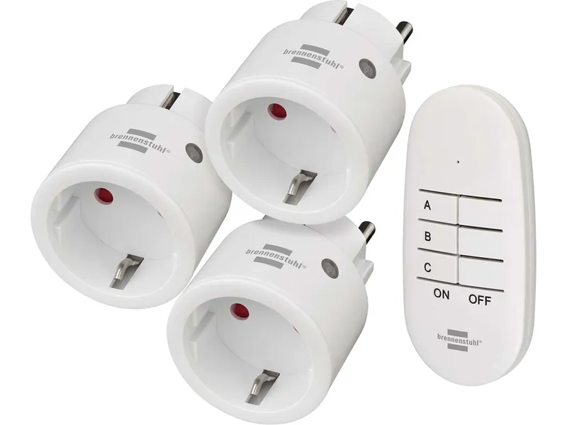 Brennenstuhl brennenstuhl Mini-Funkschalt-Set, Steckdosenadapter mit Funkempfänger, weiß – Produktbild 1 von 2