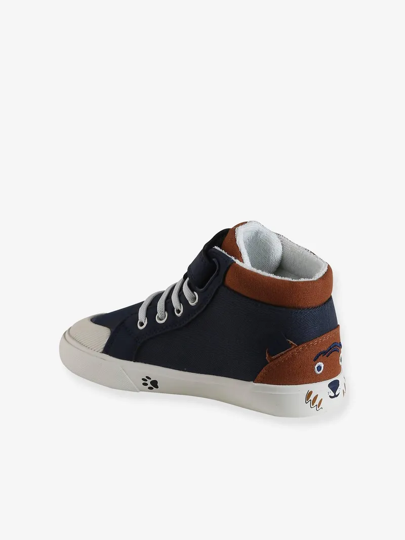 Vertbaudet Vertbaudet Kinder High Sneakers mit Anziehtrick, Marine, – Produktbild 3 von 4