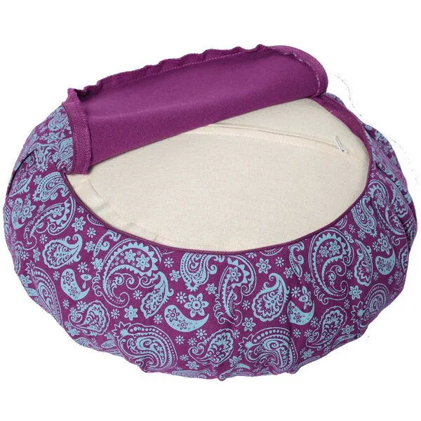 Lotus Design® Meditationskissen PAISLEY-ZAFU Lotus Design® - Bio-Buchweizenschalen, Lila, – Produktbild 2 von 4