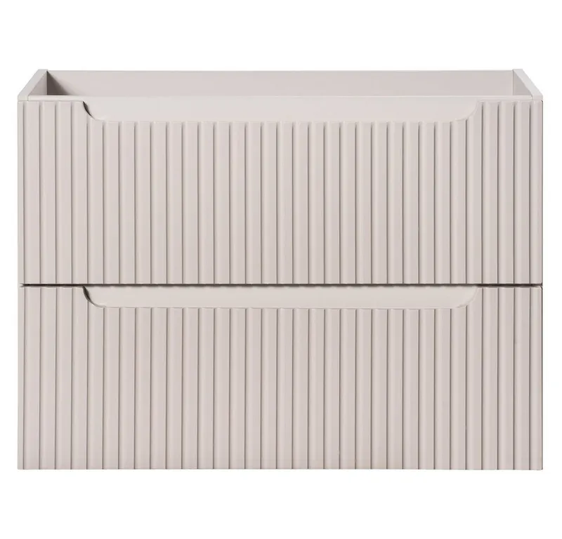 Lomadox Unterschrank NEWPORT-56-CASHMERE Waschtischunterschrank, kaschmir mit gerillter Front, ca. 80/57/39cm, Beige|weiß, – Produktbild 2 von 5