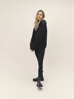 WOTE WOTE Damen vegan Oversized Hoodie Sweatshirt Schwarz – Produktbild 1 von 1