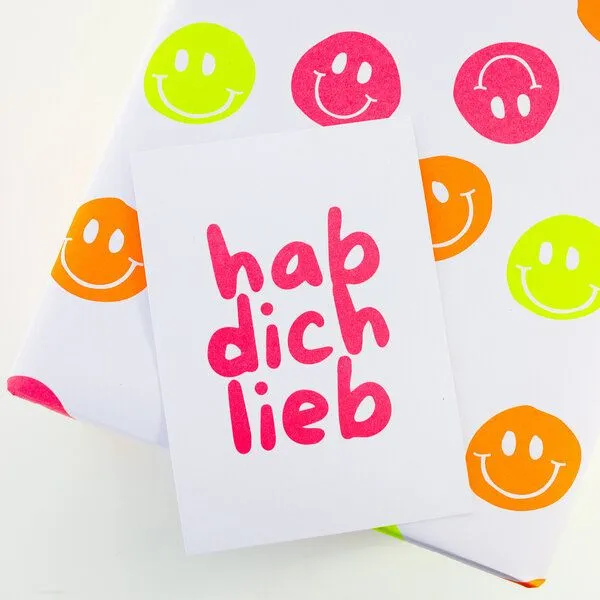 Bow & Hummingbird Bow & Hummingbird Postkarte "hab dich lieb" aus Recyclingpapier – Produktbild 2 von 4
