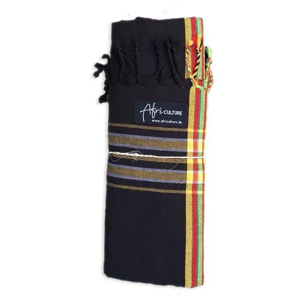Africulture Africulture Kikoy Strandtuch, Sarong, Schwarz, – Produktbild 3 von 4